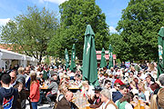 Neuer Maibaum erstmals auf dem Luise-Kiesselbach-Platz Maibaumverein Sendling Westpark stellte ihn am 1. Mai 2018 um 12.30 Uhr auf